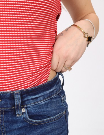 Body Bershka, rosu/alb