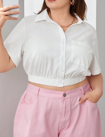 
						Top SHEIN CURVE, alb