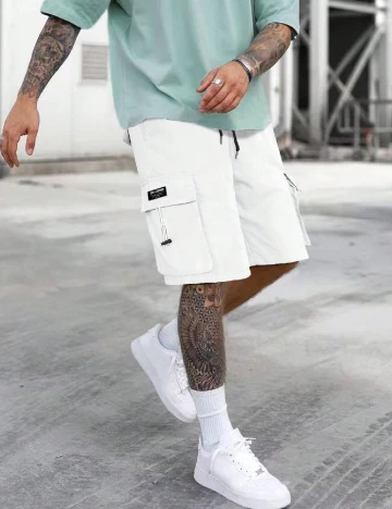 Pantaloni scurti SHEIN, alb