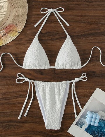 
						Costum de baie SHEIN, alb