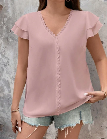 Tricou SHEIN CURVE, roz