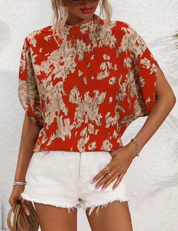 Bluza SHEIN, rosu/crem