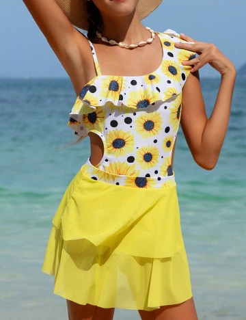 
						Costum de baie Shein Kids, galben