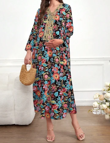 Rochie lunga SHEIN Maternity, mix culori