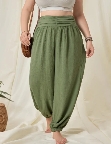 Pantaloni SHEIN CURVE, verde