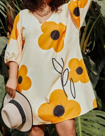 
						Rochie scurta SHEIN CURVE, floral print