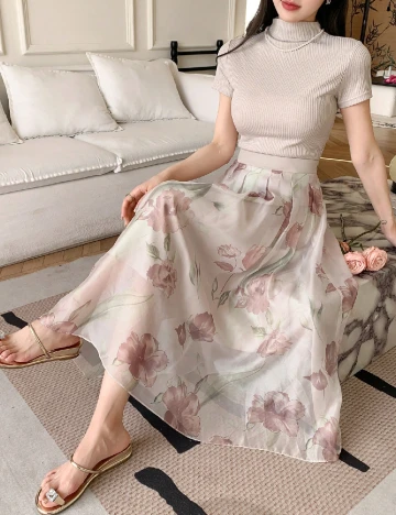 Fusta Dazy, floral print