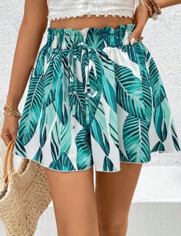 
						Pantaloni scurti SHEIN, verde/alb