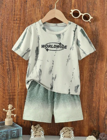 Compleu Shein Kids, verde/bej