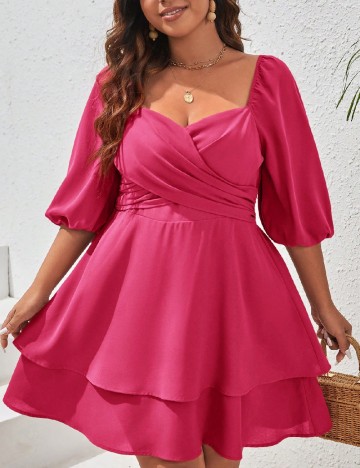 Rochie scurta SHEIN CURVE, roz