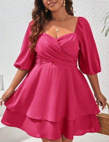 Rochie scurta SHEIN CURVE, roz