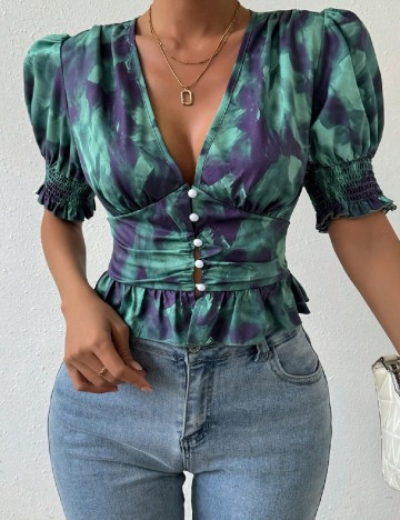 
						Top SHEIN, verde/mov