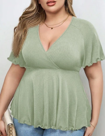 Bluza SHEIN CURVE, verde
