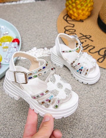 
						Sandale Shein Kids, alb