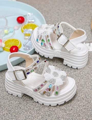 Sandale Shein Kids, alb