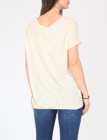 Tricou Bershka, crem