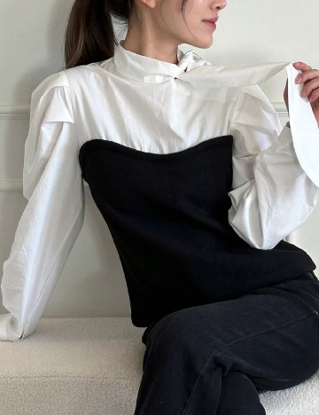 
						Bluza Dazy, alb/negru