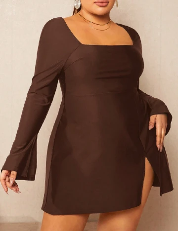 Rochie scurta SHEIN CURVE, maro