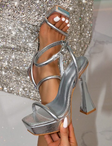 Sandale SHEIN, argintiu