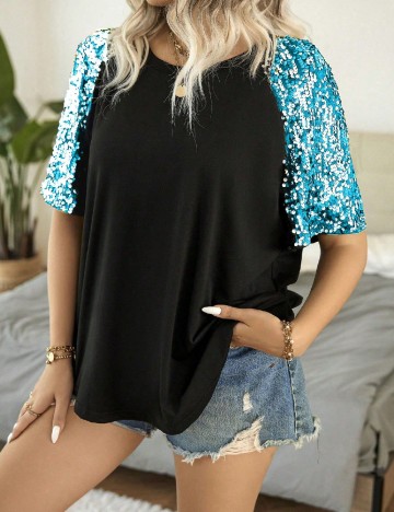 
						Tricou SHEIN CURVE, negru