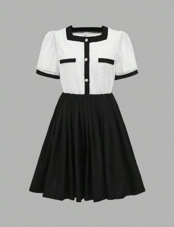 
						Rochie Shein Kids, alb/negru