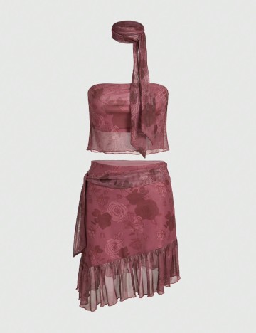 
						Compleu Romwe, roz pudra inchis