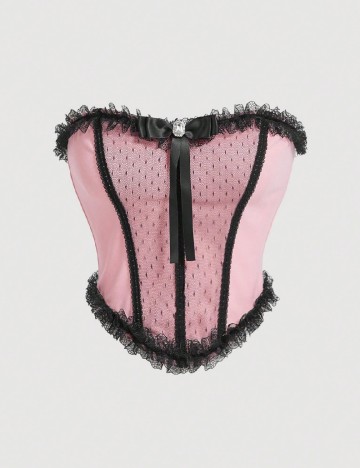 
						Top SHEIN, roz/negru