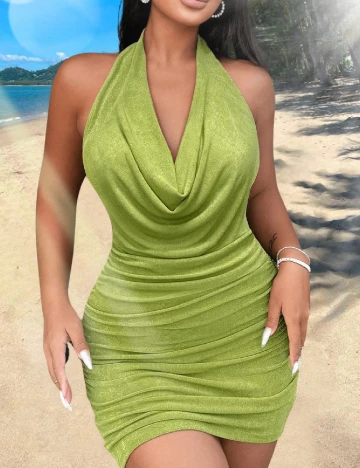 Rochie scurta SHEIN, verde