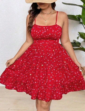 Rochie scurta SHEIN CURVE, rosu