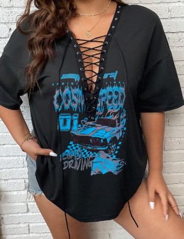 
						Tricou SHEIN CURVE, negru