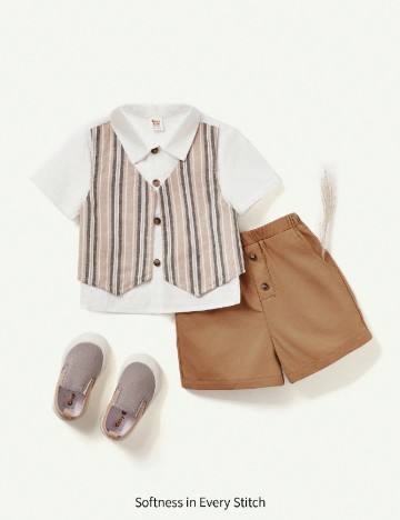 
						Compleu CozyCub, maro/alb