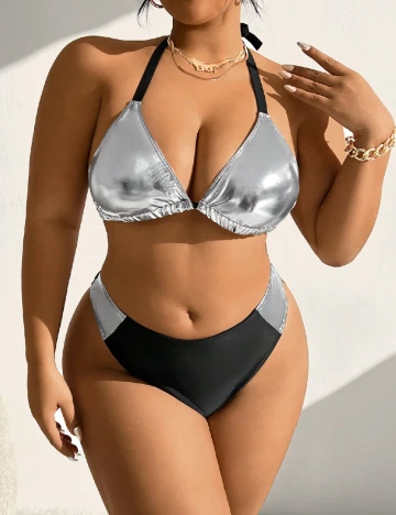 Costum de baie SHEIN CURVE, argintiu