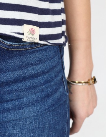 Tricou Pull&Bear, alb/albastru