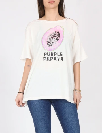 Tricou Oversize Pull&Bear, alb