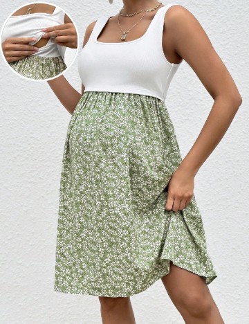 
						Rochie medie SHEIN Maternity, verde