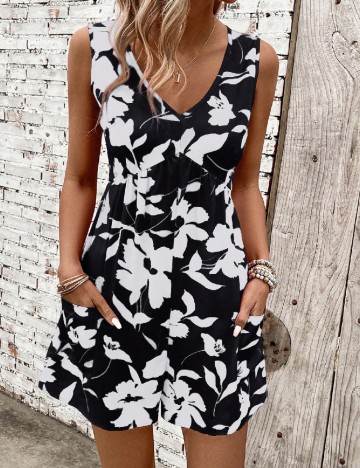 
						Salopeta SHEIN, alb/negru