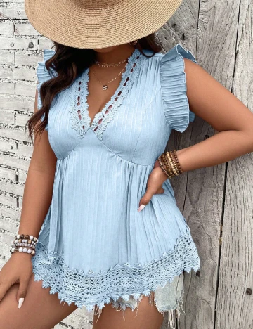 Bluza SHEIN CURVE, albastru