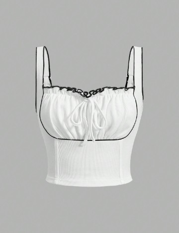 
						Top SHEIN, alb/negru