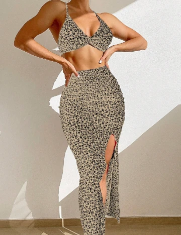 Costum de baie SHEIN, crem/negru