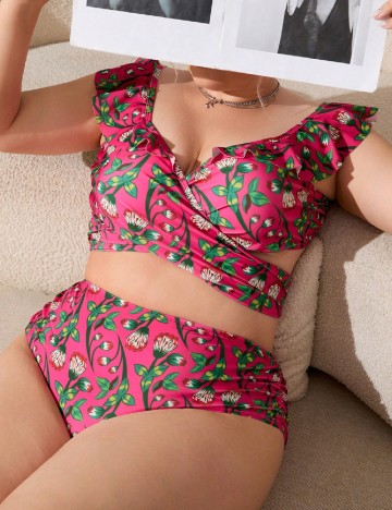 
						Costum de baie SHEIN CURVE, roz