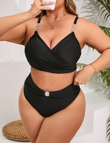
						Costum de baie SHEIN CURVE, negru