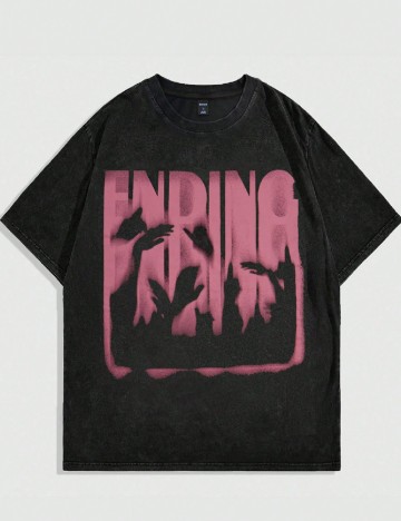 
						Tricou Oversize Romwe, negru