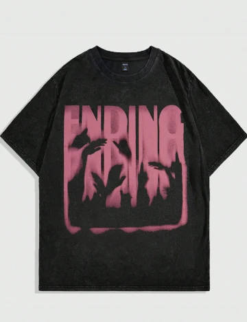 Tricou Oversize Romwe, negru