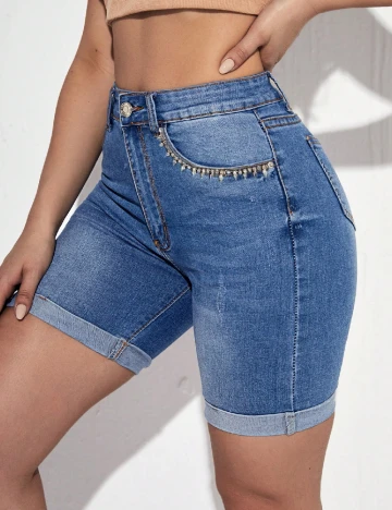 Pantaloni scurti SHEIN, albastru