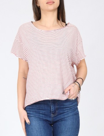 
						Tricou Zara, alb/rosu