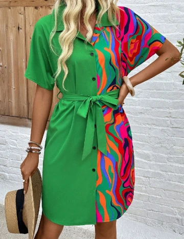 Rochie scurta SHEIN, verde