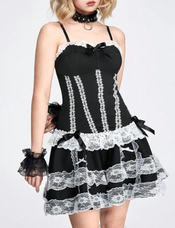 Top Romwe, negru/alb