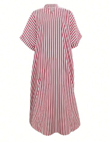 
						Rochie lunga SHEIN, rosu/alb