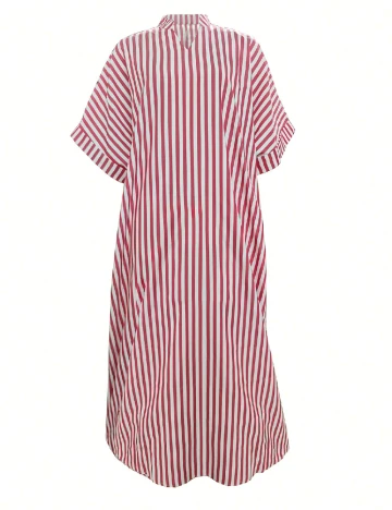 Rochie lunga SHEIN, rosu/alb