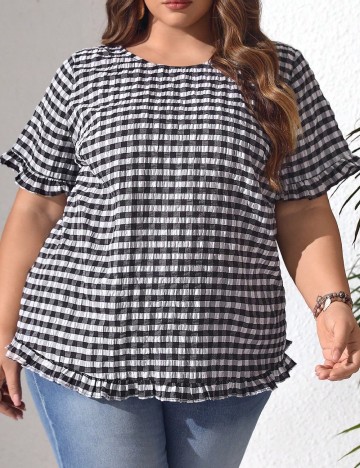 
						Bluza SHEIN CURVE, alb/negru